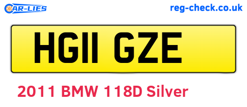 HG11GZE are the vehicle registration plates.