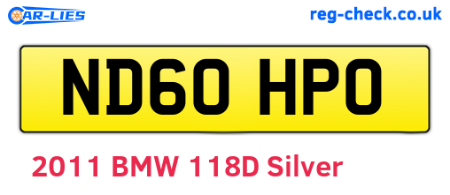 ND60HPO are the vehicle registration plates.