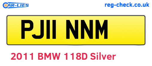 PJ11NNM are the vehicle registration plates.