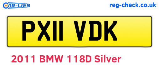 PX11VDK are the vehicle registration plates.