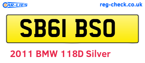 SB61BSO are the vehicle registration plates.