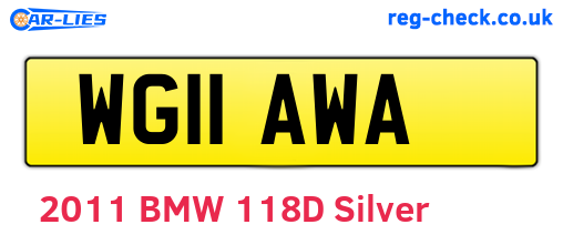 WG11AWA are the vehicle registration plates.
