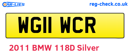 WG11WCR are the vehicle registration plates.