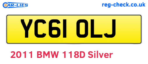YC61OLJ are the vehicle registration plates.