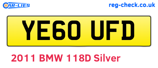 YE60UFD are the vehicle registration plates.