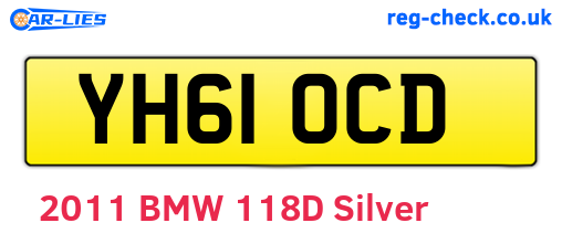 YH61OCD are the vehicle registration plates.