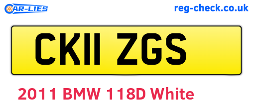CK11ZGS are the vehicle registration plates.