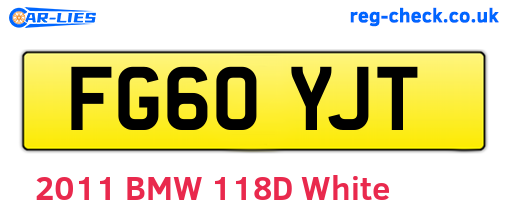 FG60YJT are the vehicle registration plates.