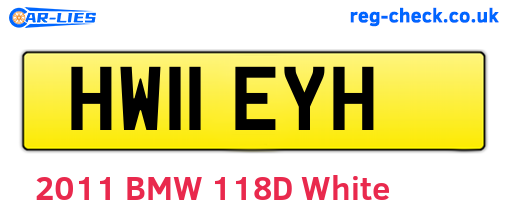 HW11EYH are the vehicle registration plates.