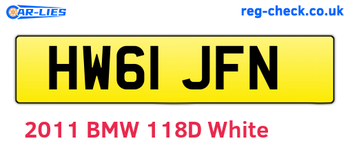 HW61JFN are the vehicle registration plates.