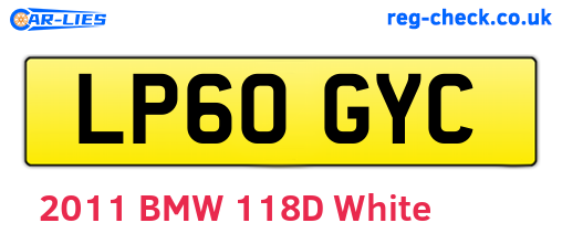 LP60GYC are the vehicle registration plates.