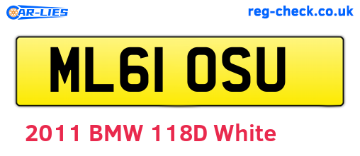 ML61OSU are the vehicle registration plates.