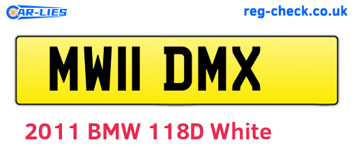 MW11DMX are the vehicle registration plates.