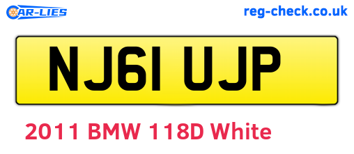 NJ61UJP are the vehicle registration plates.