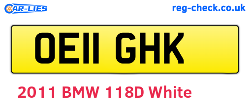 OE11GHK are the vehicle registration plates.