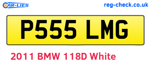 P555LMG are the vehicle registration plates.
