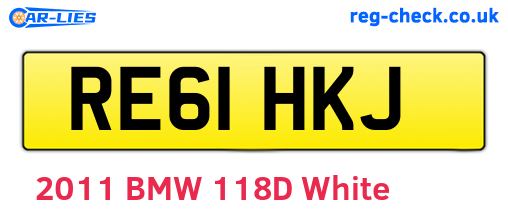 RE61HKJ are the vehicle registration plates.