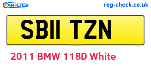 SB11TZN are the vehicle registration plates.