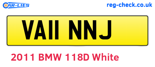 VA11NNJ are the vehicle registration plates.