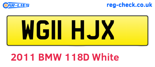 WG11HJX are the vehicle registration plates.