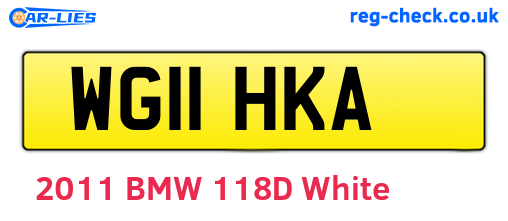 WG11HKA are the vehicle registration plates.