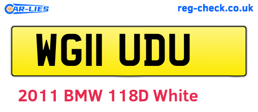 WG11UDU are the vehicle registration plates.