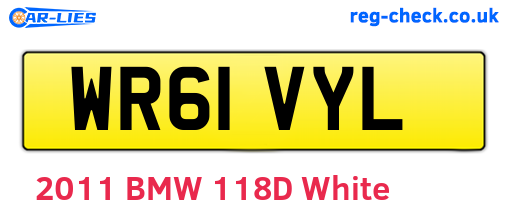 WR61VYL are the vehicle registration plates.
