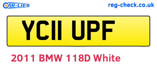 YC11UPF are the vehicle registration plates.