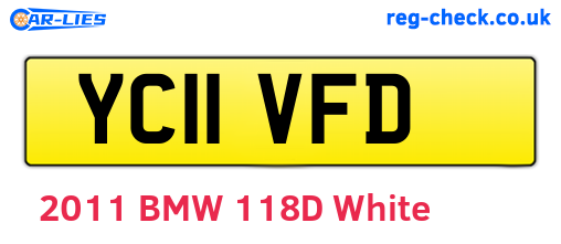 YC11VFD are the vehicle registration plates.