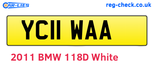 YC11WAA are the vehicle registration plates.
