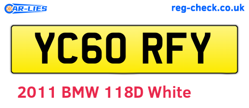 YC60RFY are the vehicle registration plates.