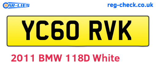 YC60RVK are the vehicle registration plates.