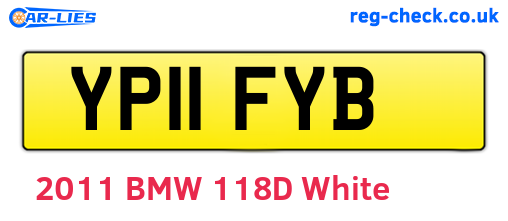 YP11FYB are the vehicle registration plates.