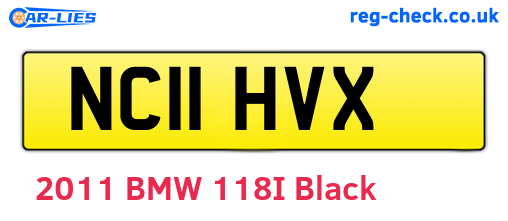 NC11HVX are the vehicle registration plates.