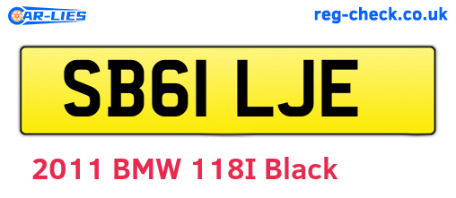 SB61LJE are the vehicle registration plates.