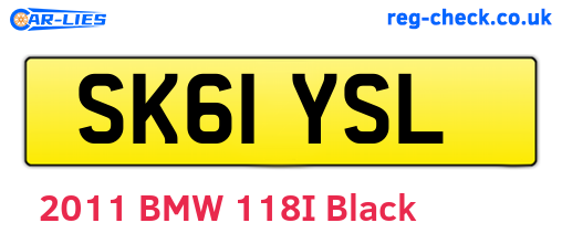 SK61YSL are the vehicle registration plates.