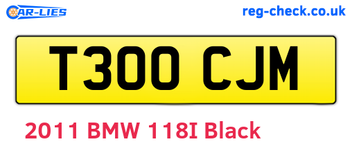 T300CJM are the vehicle registration plates.