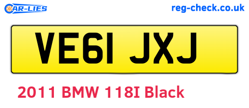 VE61JXJ are the vehicle registration plates.
