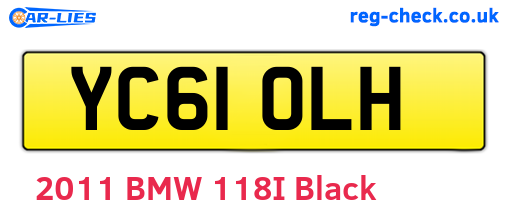 YC61OLH are the vehicle registration plates.