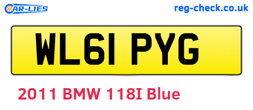 WL61PYG are the vehicle registration plates.