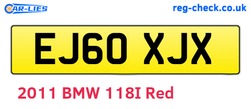 EJ60XJX are the vehicle registration plates.