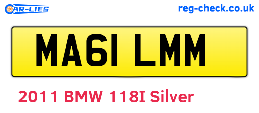 MA61LMM are the vehicle registration plates.