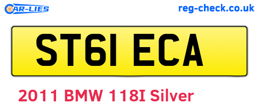 ST61ECA are the vehicle registration plates.