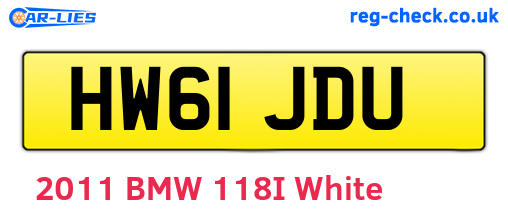HW61JDU are the vehicle registration plates.