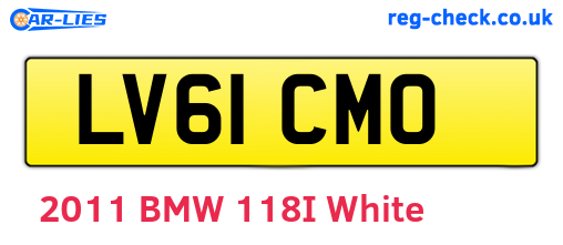 LV61CMO are the vehicle registration plates.