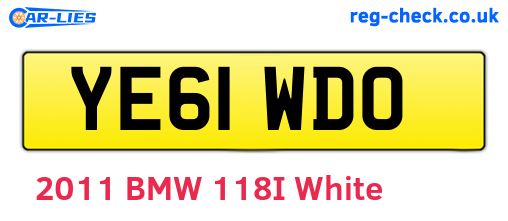 YE61WDO are the vehicle registration plates.