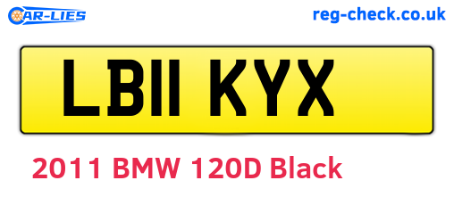 LB11KYX are the vehicle registration plates.