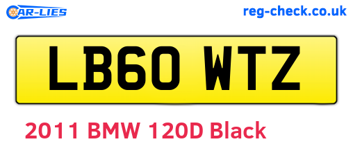 LB60WTZ are the vehicle registration plates.