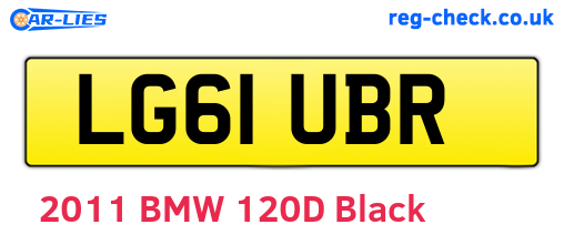 LG61UBR are the vehicle registration plates.