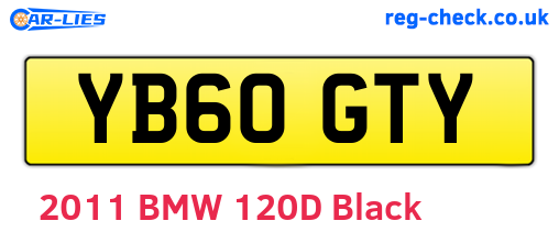 YB60GTY are the vehicle registration plates.